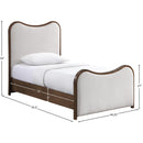  Color_Beige  Size_Twin  -- Arvada Beige Linen Textured Fabric Upholstered Twin Bed IMAGE 7