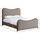  Color_Brown  Size_Queen  -- Arvada Brown Linen Textured Fabric Upholstered Queen Bed IMAGE 7