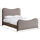  Meridian Arvada Brown Linen Textured Fabric Upholstered Queen Bed IMAGE 7