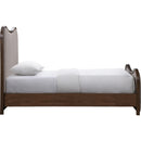  Meridian Arvada Brown Linen Textured Fabric Upholstered Twin Bed IMAGE 3