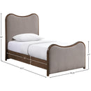 Color_Brown  Size_Twin  -- Arvada Brown Linen Textured Fabric Upholstered Twin Bed IMAGE 7