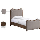  Meridian Arvada Brown Linen Textured Fabric Upholstered Twin Bed IMAGE 8
