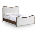  Color_Cream  Size_Full  -- Arvada Cream Linen Textured Fabric Upholstered Full Bed IMAGE 1