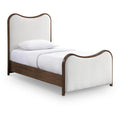  Color_Cream Size_Twin -- Arvada Cream Linen Textured Fabric Upholstered Twin Bed IMAGE 1
