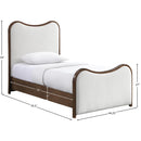 Meridian Arvada Cream Linen Textured Fabric Upholstered Twin Bed IMAGE 7