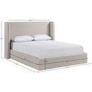  Meridian Kendall Beige Linen Textured Fabric Upholstered Full Bed IMAGE 11