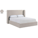  Meridian Kendall Beige Linen Textured Fabric Upholstered King Bed IMAGE 12