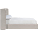  Color_Beige  Size_Queen  --  Kendall Beige Linen Textured Fabric Upholstered Queen Bed IMAGE 4