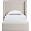  Color_Beige  Size_Twin  --  Kendall Beige Linen Textured Fabric Upholstered Twin Bed IMAGE 3