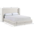  Meridian Kendall Cream Linen Textured Fabric Upholstered Full Bed IMAGE 11