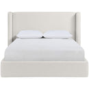  Color_Cream  Size_King  --  Kendall Cream Linen Textured Fabric Upholstered King Bed IMAGE 3