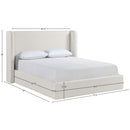  Meridian Kendall Cream Linen Textured Fabric Upholstered Queen Bed IMAGE 11