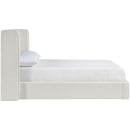  Color_Cream  Size_Queen  --  Kendall Cream Linen Textured Fabric Upholstered Queen Bed IMAGE 4