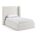  Color_Cream  Size_Twin  --  Kendall Cream Linen Textured Fabric Upholstered Twin Bed IMAGE 1