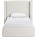  Color_Cream  Size_Twin  --  Kendall Cream Linen Textured Fabric Upholstered Twin Bed IMAGE 3