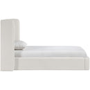  Color_Cream  Size_Twin  --  Kendall Cream Linen Textured Fabric Upholstered Twin Bed IMAGE 4