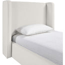  Meridian Kendall Cream Linen Textured Fabric Upholstered Twin Bed IMAGE 7