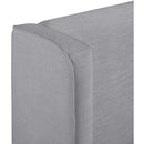  Meridian Kendall Grey Linen Textured Fabric Upholstered Full Bed IMAGE 9