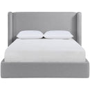  Color_Grey  Size_Queen  --  Kendall Grey Linen Textured Fabric Upholstered Queen Bed IMAGE 3