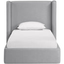  Color_Grey  Size_Twin  --  Kendall Grey Linen Textured Fabric Upholstered Twin Bed IMAGE 3
