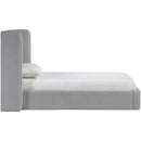  Color_Grey  Size_Twin  --  Kendall Grey Linen Textured Fabric Upholstered Twin Bed IMAGE 4