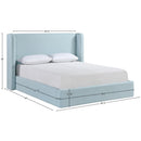  Meridian Kendall Light Blue Linen Textured Fabric Upholstered Full Bed IMAGE 11