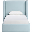  Color_Light Blue  Size_Twin  --  Kendall Light Blue Linen Textured Fabric Upholstered Twin Bed IMAGE 3