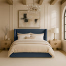  Color_Navy  Size_Full  --  Kendall Navy Linen Textured Fabric Upholstered Full Bed IMAGE 2