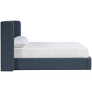  Meridian Kendall Navy Linen Textured Fabric Upholstered Full Bed IMAGE 4