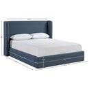  Meridian Kendall Navy Linen Textured Fabric Upholstered King Bed IMAGE 11