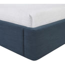  Meridian Kendall Navy Linen Textured Fabric Upholstered Twin Bed IMAGE 8