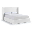  Color_White  Size_Full  --  Kendall White Linen Textured Fabric Upholstered Full Bed IMAGE 1