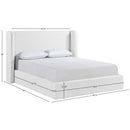  Meridian Kendall White Linen Textured Fabric Upholstered King Bed IMAGE 11