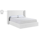  Meridian Kendall White Linen Textured Fabric Upholstered King Bed IMAGE 12