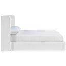  Color_White  Size_King  --  Kendall White Linen Textured Fabric Upholstered King Bed IMAGE 4