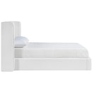  Meridian Kendall White Linen Textured Fabric Upholstered King Bed IMAGE 4