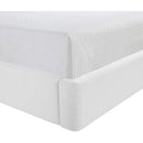  Meridian Kendall White Linen Textured Fabric Upholstered King Bed IMAGE 8