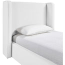  Color_White  Size_Twin  --  Kendall White Linen Textured Fabric Upholstered Twin Bed IMAGE 7