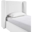 Meridian Kendall White Linen Textured Fabric Upholstered Twin Bed IMAGE 7