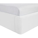  Color_White  Size_Twin  --  Kendall White Linen Textured Fabric Upholstered Twin Bed IMAGE 8