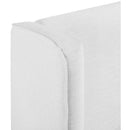  Color_White  Size_Twin  --  Kendall White Linen Textured Fabric Upholstered Twin Bed IMAGE 9