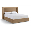  Meridian Kendall Beige Velvet Upholstered Full Bed IMAGE 1