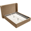  Meridian Kendall Beige Velvet Upholstered Full Bed IMAGE 5