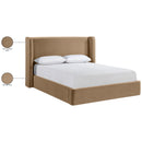  Color_Beige  Size_King  --  Kendall Beige Velvet Upholstered King Bed IMAGE 10