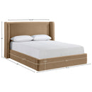  Meridian Kendall Beige Velvet Upholstered King Bed IMAGE 9