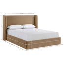  Meridian Kendall Beige Velvet Upholstered Queen Bed IMAGE 9