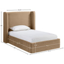  Color_Beige  Size_Twin  --  Kendall Beige Velvet Upholstered Twin Bed IMAGE 9