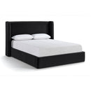  Meridian Kendall Black Velvet Upholstered Queen Bed IMAGE 1