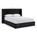  Color_Black  Size_Queen  --  Kendall Black Velvet Upholstered Queen Bed IMAGE 9