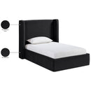  Color_Black  Size_Twin  --  Kendall Black Velvet Upholstered Twin Bed IMAGE 10